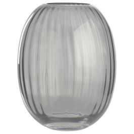 Day Jarrón Oval de Vidrio/Cristal Gris Altura 24 cm Diámetro 19,5 cm