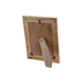 DKD Home Decor Marco de Fotos 13x18 Natural Blanco Mango y Resina 19 x 24 x 1.8 cm