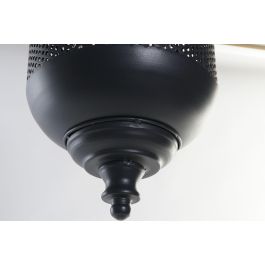 DKD Home Decor Portavela Loft Negro Marron Metal Cuerda Cristal 22 x 43 x 22 cm