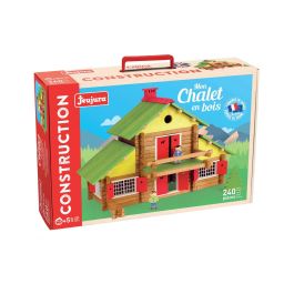 Jeujura My Wooden Chalet Juego de Construcción de Madera Natural y Tintada 240 Piezas para Niños a Partir de 5 Años
