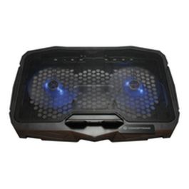 Conceptronic Thana07B Soporte Base Refrigeración para Portátiles hasta 17", 2 Ventiladores 125mm, Negro con Iluminación Azul