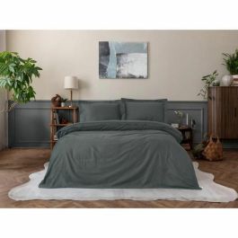 Juego de Cama - Funda Nórdica 220x240 cm, 2 Fundas de Almohada 60x60 cm - 100% Algodón Satén - Antracita