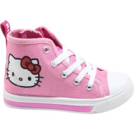 Hello Kitty T030 Zapatilla de Loneta para Niña con Luces Alta Suela PVC Rosa Talla 30