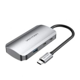 Vention TNDHB Hub USB Tipo-C 3.1 Externo con 3 Puertos USB-A y 2 Puertos USB Tipo-C (1x Power Delivery 100W) Gris