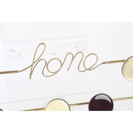 DKD Home Decor Perchero Pared Multicolor Dorado 13 x 6 x 43 cm (4 Unidades)