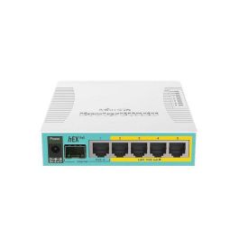 MikroTik hEX PoE Router 800 MHz, 128 MB RAM, 5 Puertos Gigabit Ethernet PoE Pasivo, 1x SFP, 1x USB, 12-57 V