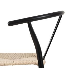 Silla Negro Madera / Fibra Salón 55 X 55 X 77 cm