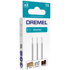 Dremel Fresas Grabadas Lote de 3 113 para Grabado Detallado en Madera, Plástico y Metal Blando