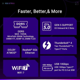 ASUS Placa Base ROG STRIX Z890-E Gaming WiFi Intel Z890 LGA 1851 DDR5 ATX con Wi-Fi 7 y Bluetooth 5.4