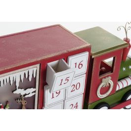 DKD Home Decor Calendario Adviento Navidad Tren Blanco Rojo 43 x 17 x 9.5 cm (2 Unidades)