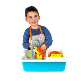 Tachan Fregadero Infantil con Bomba de Agua 28 Piezas Vajilla Incluida +3 Años Juguete Imitación