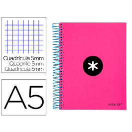 Antartik Cuaderno Espiral A5 Micro Tapa Forrada 120 Hojas 90gr Cuadro 5mm Banda S 6 Taladros Rosa Precio: 4.68999993. SKU: B12KZ6HBS5