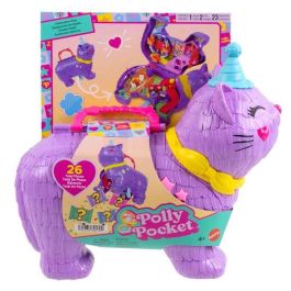 Mattel Cofre para Mini Muñecas Polly Pocket Gatito Piñata Partyland con 23 Accesorios Sorpresa