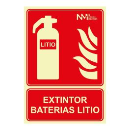 Cartel de extinción "extintor" de baterias de litio clase a (1 mm) 210 x 300 mm Precio: 6.50000021. SKU: B14XHJWNPY