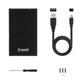 TooQ TQE-2522B Caja Externa para Disco Duro 2.5" USB 3.1 (5Gbps) con Soporte UASP SATA III hasta 4TB Aluminio Negro