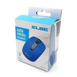 Elbe Ratón Inalámbrico RT-110 Azul con Batería Recargable, 800-1600 DPI, Plug & Play