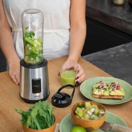 Livoo DOP240 Mini batidora de vaso, 300W, 600 ml, Acero Inoxidable y Negra