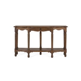Giner y Colomer Consola Tallada a Mano en Madera de Teca Reciclada, Avellana Envejecida, 48 cm Precio: 871.1879. SKU: B1DTVR8X6S