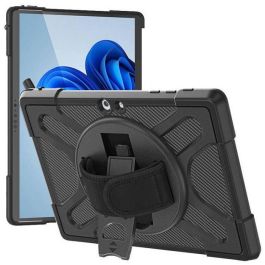 eSTUFF Funda ATLANTA Defender Microsoft Surface Go 4/Go 3/Go 2 - Negra, a prueba de golpes con correa y soporte giratorio