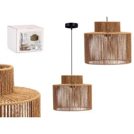 Giftdecor Lámpara de Techo Cilindro con Detalle de Cuerda, Color Negro/Marrón, 30x25x30 cm, Para Bombilla E27 (Set de 4) Precio: 57.49999981. SKU: B1CDALFC8W