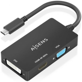 Aisens A109-0954 Conversor USB-C Macho a DVI/HDMI/VGA Hembra 3 en 1, soporta 4K 60Hz HDMI y 1080p DVI/HDMI/VGA simultáneo, 15cm Negro Precio: 18.49999976. SKU: B14WXKAN98