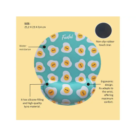 Wondee Alfombrilla de Ratón Ergonómica de Gel Antideslizante 250x230 mm con Reposamuñecas