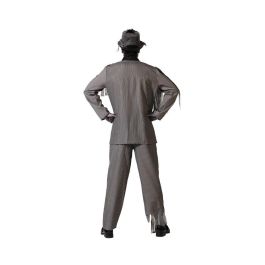 Disfraz Novio Zombi Gris con Chaqueta y Pantalón a Rayas Talla M-L