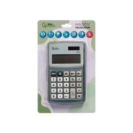 Liderpapel Calculadora Bolsillo XF15 10 Dígitos Solar y Pila Color Gris 123x75x12 mm