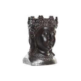DKD Home Decor Macetero Oriental Buda de Resina Gris 20x30x20.5 cm (2 Unidades)