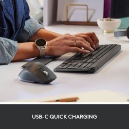 Logitech MX Keys Combo for Business QWERTY US – Teclado y Ratón Inalámbricos Bluetooth/RF, Retroiluminado, Grafito
