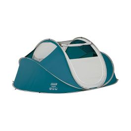 Coleman Galiano 4 FastPitch Pop Up - Tienda desplegable para 4 personas, Impermeable, Resistente a la intemperie, Color Verde y Gris