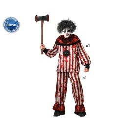 Disfraz Payaso Hombre Adulto Rojo Halloween Camiseta Pantalón Talla M-L
