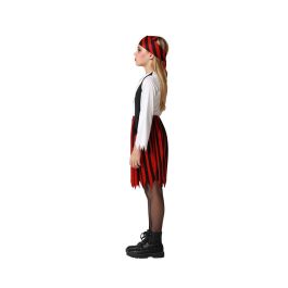 Disfraz Pirata para Niña Rojo y Negro, Ideal para Carnaval y Fiestas de Disfraces, Talla 5-6 Años, con Vestido y Gorro
