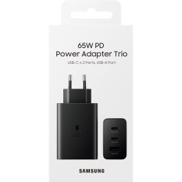 Samsung EP-T6530 Cargador de Pared Negro con 2 Puertos USB-C para Smartphone, Tableta, Portátil, Auriculares y Smartwatch