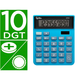 Liderpapel xf21 Calculadora de Sobremesa 10 Dígitos Solar y Pilas Color Azul 127x105x24 mm Precio: 7.79000057. SKU: B14YH3HVL4