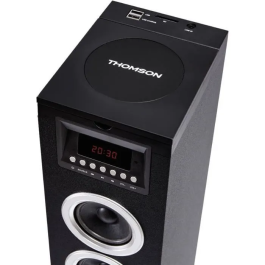 Thomson DS120CD Torre de Altavoces Multimedia con Reproductor de CD, 60W, Bluetooth, USB, Radio FM, Pantalla LED, Negro
