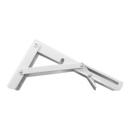 Fepre Escuadra de acero plegable Abat-plan blanco 11x20 cm, alta resistencia