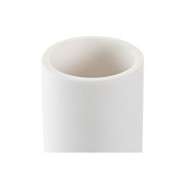 DKD Home Decor Vaso Basicos Blanco Marron Resina Acacia 2 Unidades 7 x 10.6 x 7 cm