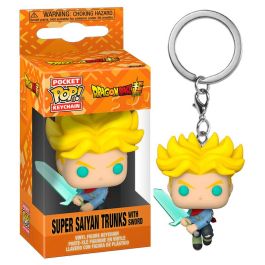 FUNKO Llavero Pocket POP Dragon Ball Super Saiyan Trunks with Sword