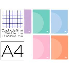 Liderpapel Libreta A4 48 Hojas 90gr Cuadro 5mm Doble Margen Tapa Plástico Colores Pastel Precio: 3.50000002. SKU: B1E8SNXAD2