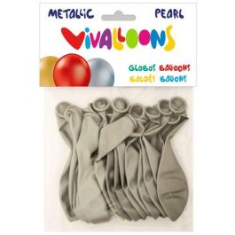 Blanca Globo 100% látex biodegradable metalizado plata, globos redondos para fiestas, bolsa de 15 unidades Precio: 1.49999949. SKU: B15VNMT4LA