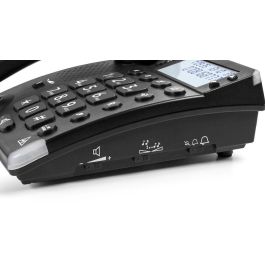 Doro Teléfono Fijo Amplificado para Personas Mayores, Doro Magna 4000 Negro - Volumen +60dB, Timbre Fuerte, Pantalla Grande, Botones Grandes, HAC