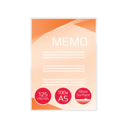 Gbc Bolsa de Plastificar DIN A5 2x125 Micras, Brillo, Caja de 100 Unidades