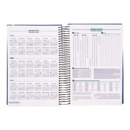 Agenda Espiral Liderpapel Olbia A5 2025 Dia Pagina Color Azul Papel 60 gr