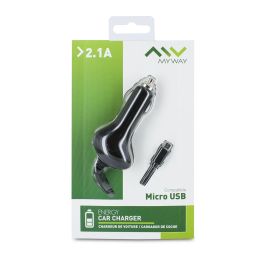 myway cargador coche Micro USB 2,1A negro