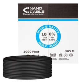 Nano Cable 10.20.0304-EXT-BK Cable de Red UTP Cat.5e para Exteriores, Impermeable, Negro, 305m Precio: 79.49999959. SKU: S0213984