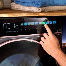 Cecotec Lavadora-Secadora Inverter 85900, 8/5 kg, 1400 rpm, Clase A/D, acero, libre instalación