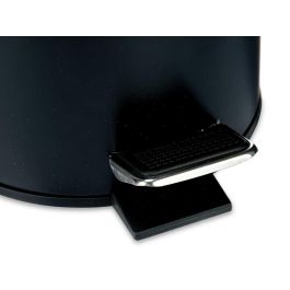Berilo Papelera de Metal con Tapa de Bambú Negra 3L, 21.5x24x17 cm (4 Unidades)