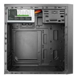 Anima AC4500 Caja Minitorre MicroATX/Mini-ITX con Fuente de Alimentación 500W Ultrasilenciosa, USB 3.0, Panel Frontal Aluminio Pulido Negro