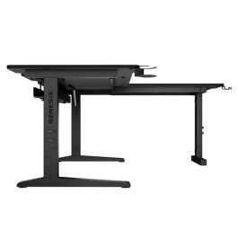 GENESIS NDS-2295 Escritorio Modular Esquinero Holm Negro, MDF y Acero, Ajustable en Altura